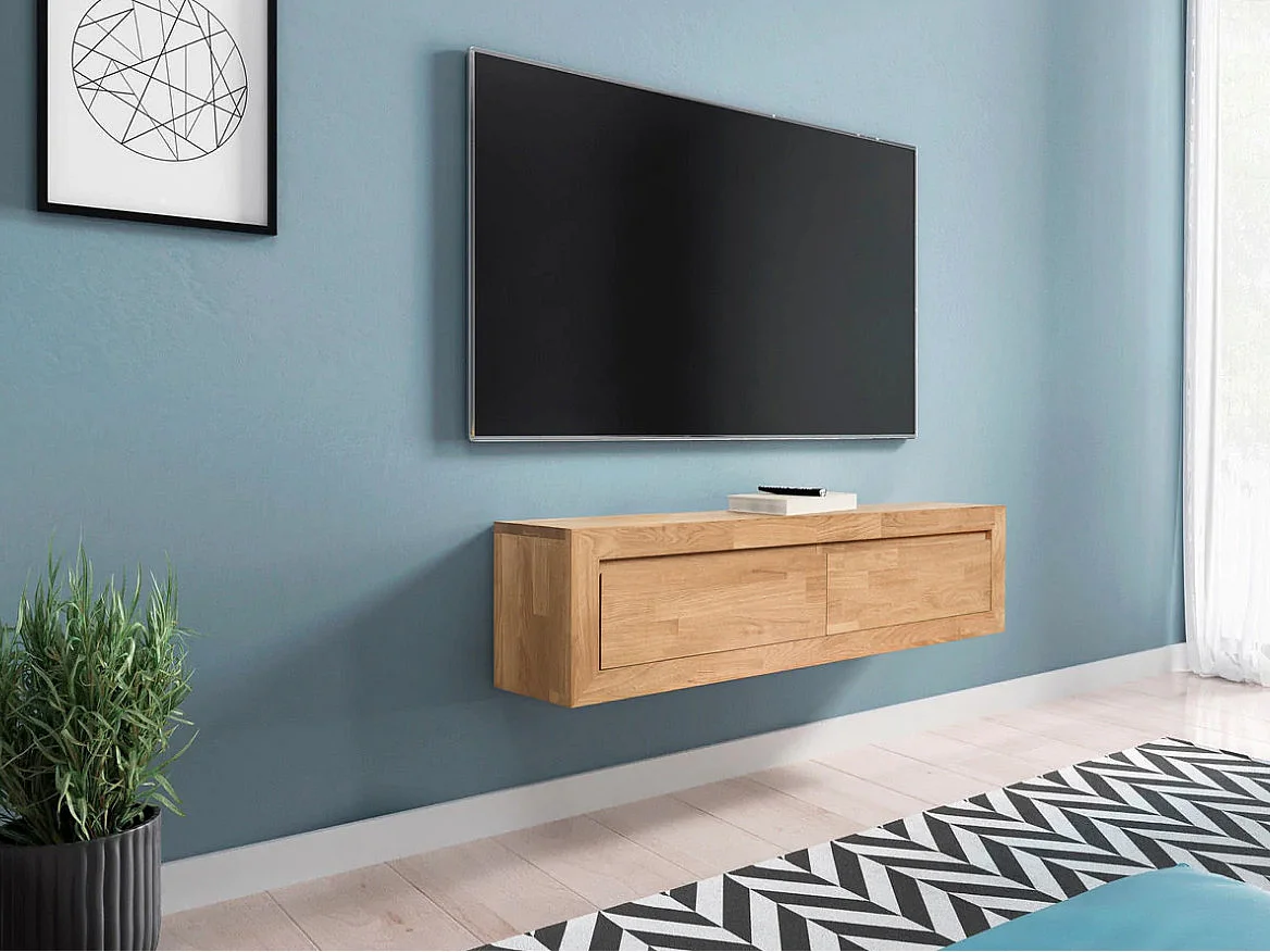 Mueble TV suspendido Venida roble macizo 120 cm