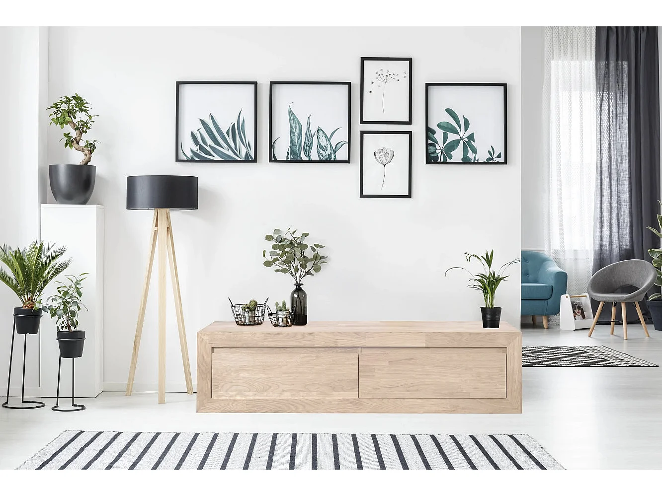 Mueble TV suspendido Venida roble macizo 120 cm