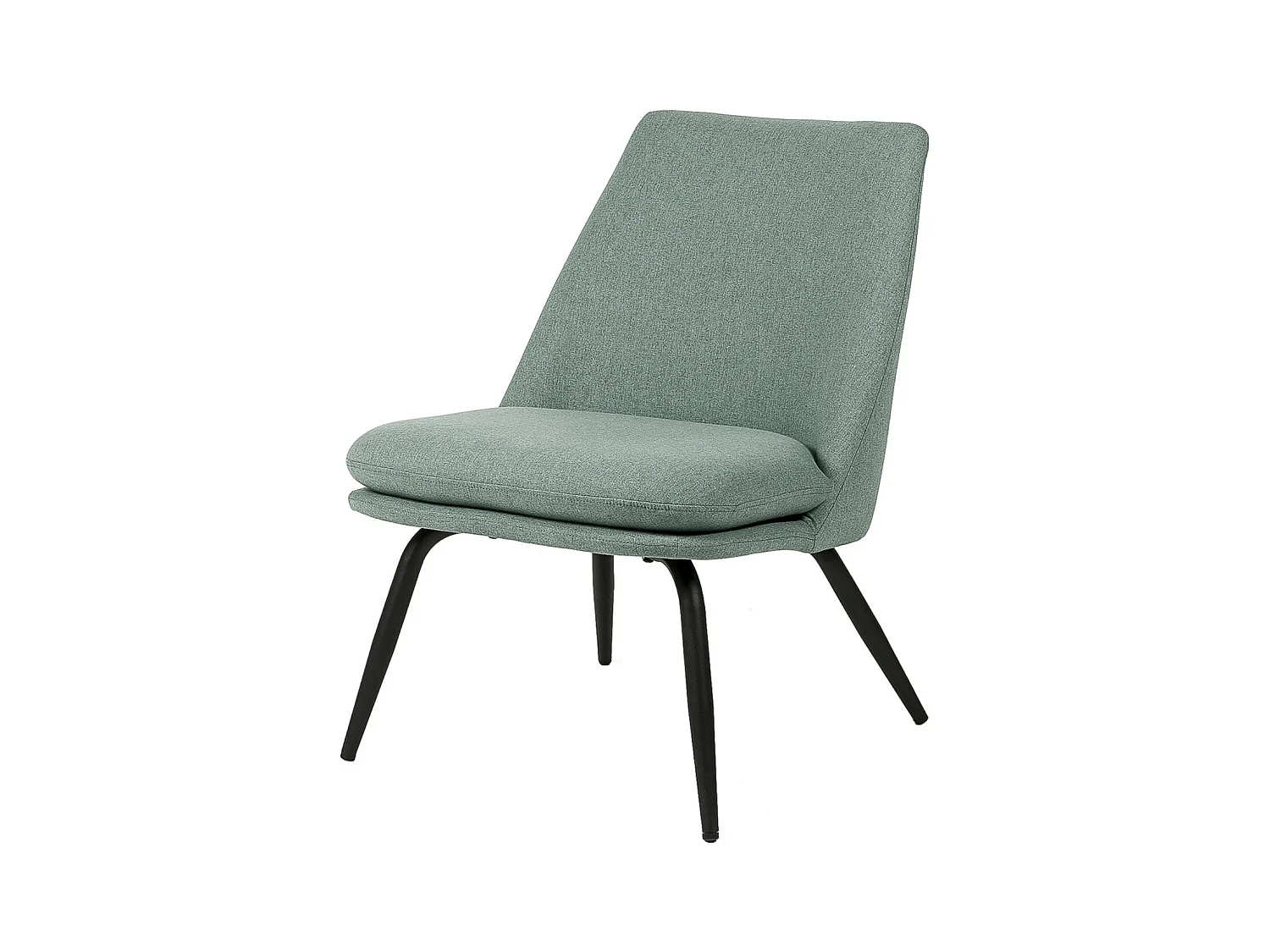 Fauteuil Mory - Confort moderne en tissu avec pieds métal noir-Vert céladon