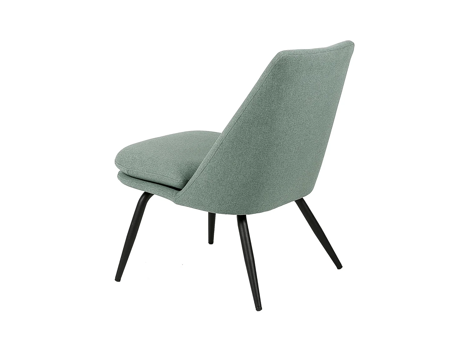 Fauteuil Mory - Confort moderne en tissu avec pieds métal noir-Vert céladon