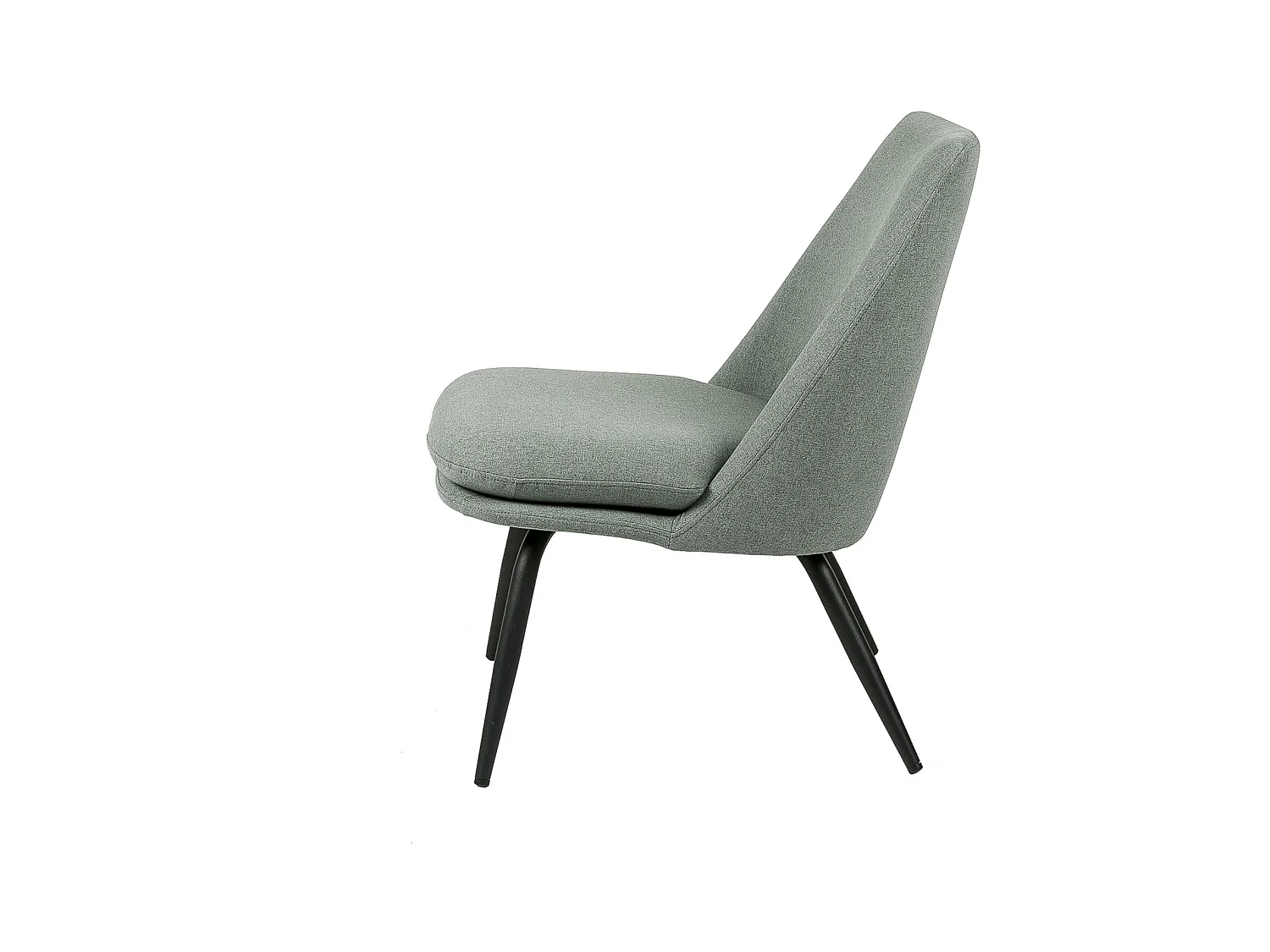 Fauteuil Mory - Confort moderne en tissu avec pieds métal noir-Vert céladon