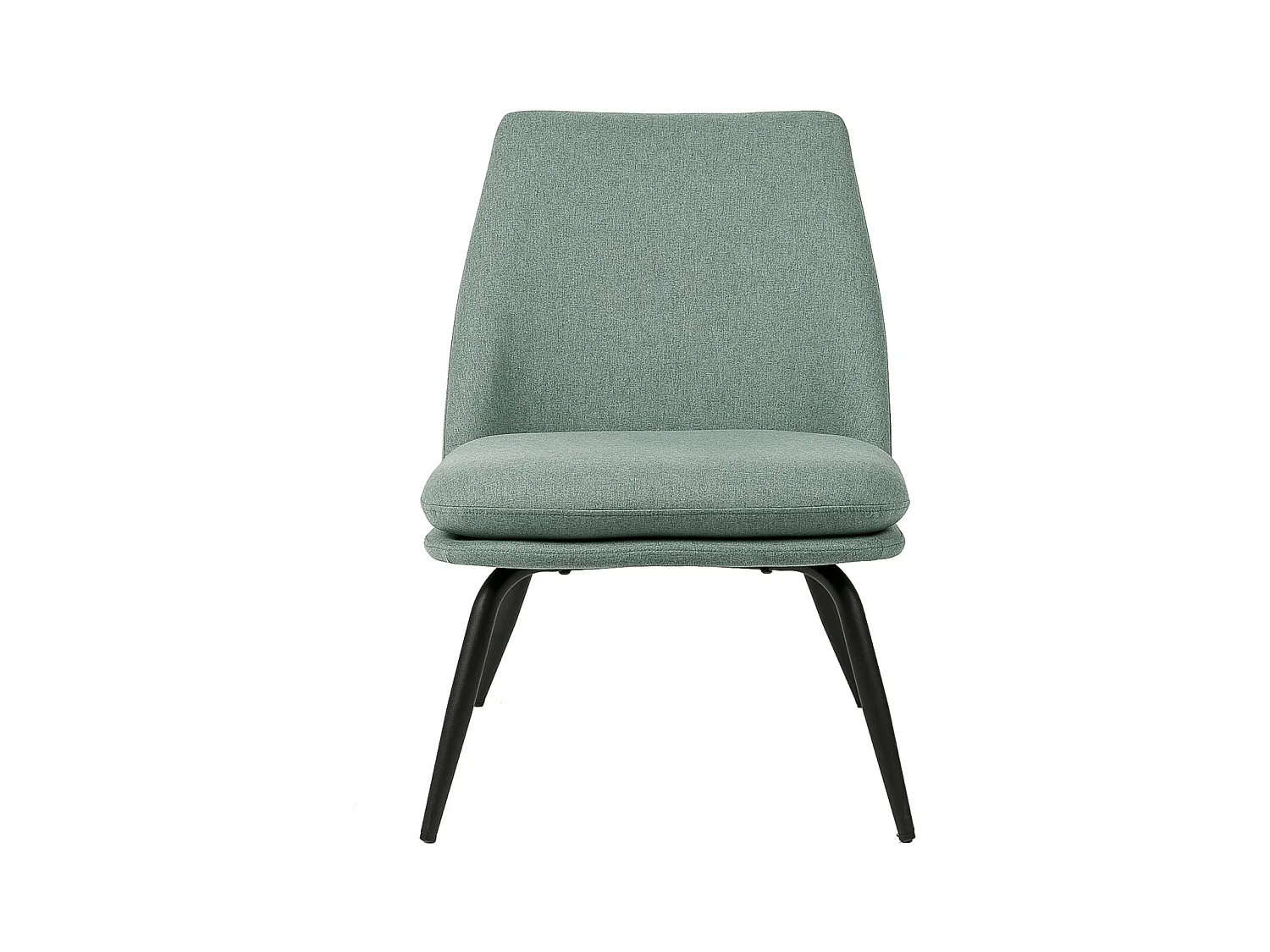 Fauteuil Mory - Confort moderne en tissu avec pieds métal noir-Vert céladon