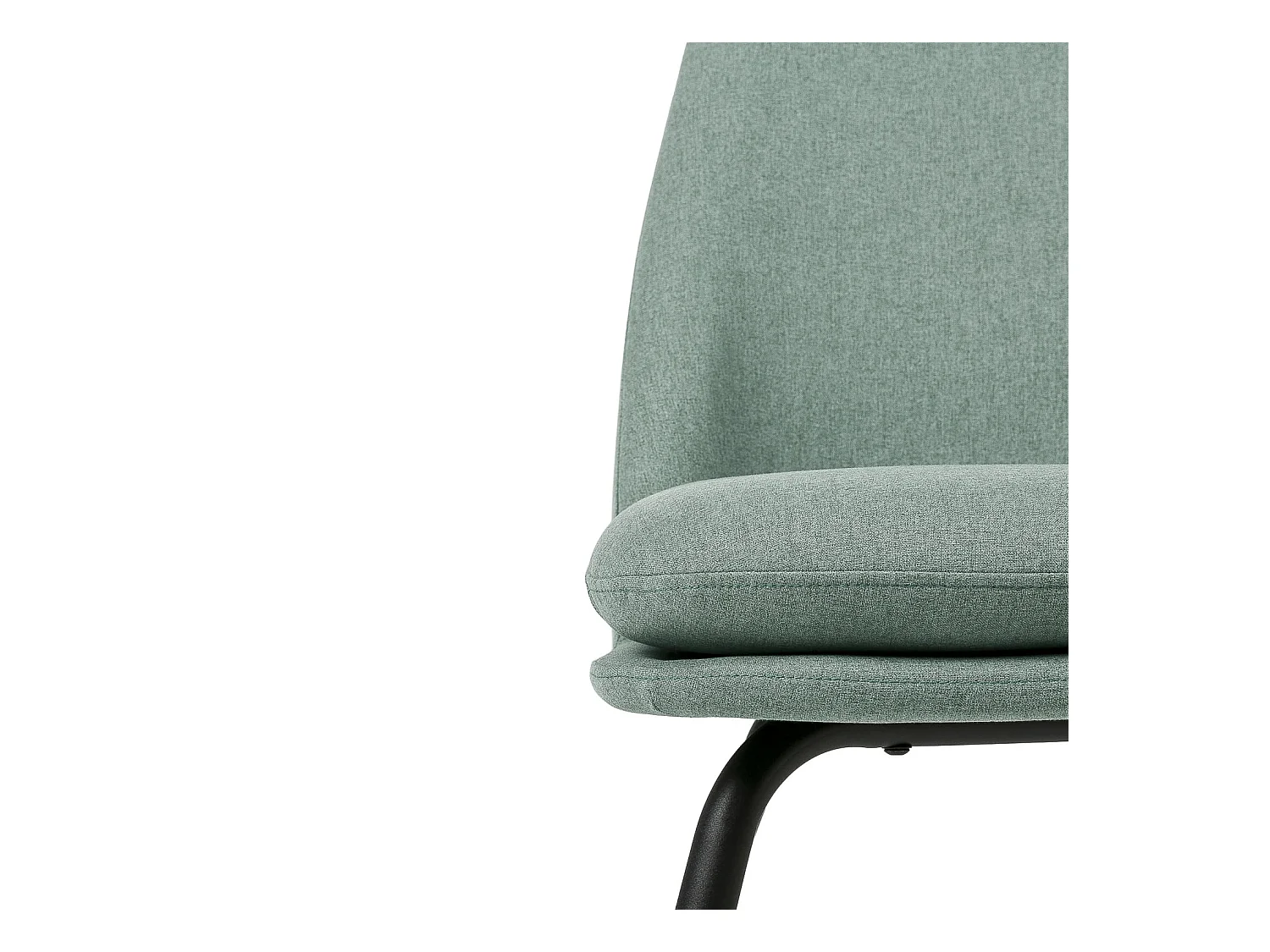 Fauteuil Mory - Confort moderne en tissu avec pieds métal noir-Vert céladon