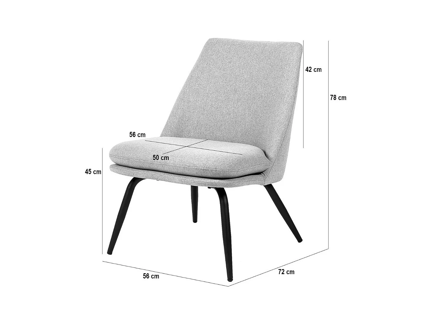 Fauteuil Mory - Confort moderne en tissu avec pieds métal noir-Vert céladon