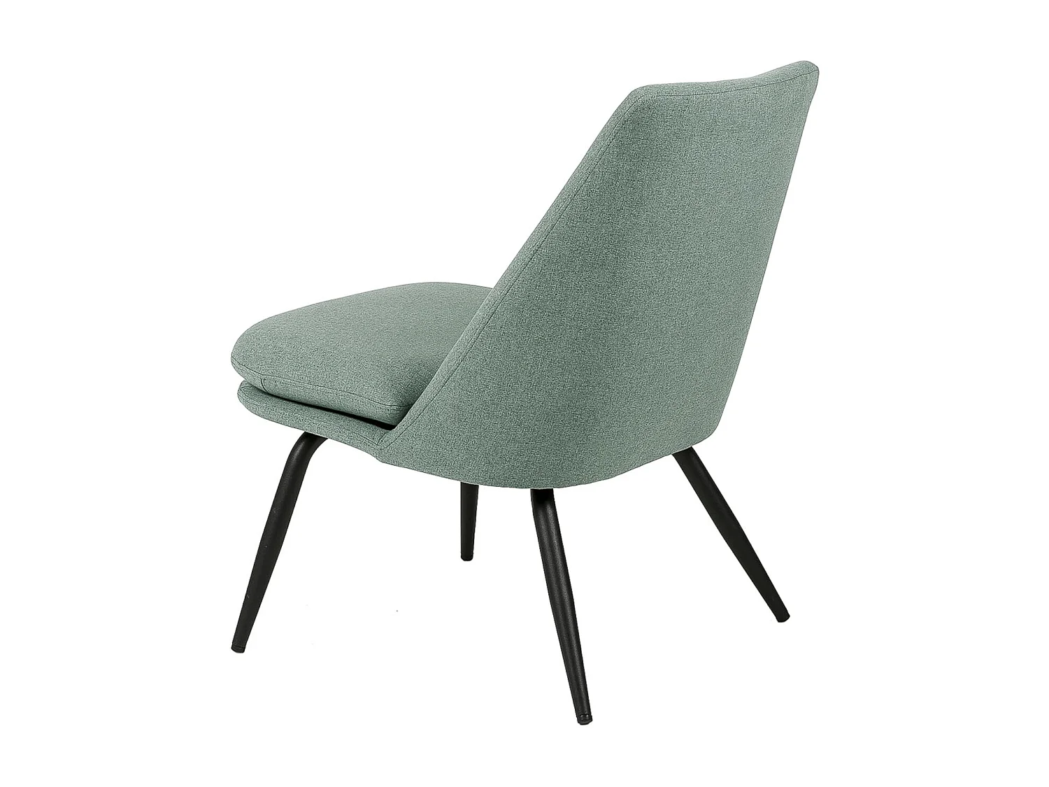 Fauteuil Mory - Confort moderne en tissu avec pieds métal noir-Vert céladon