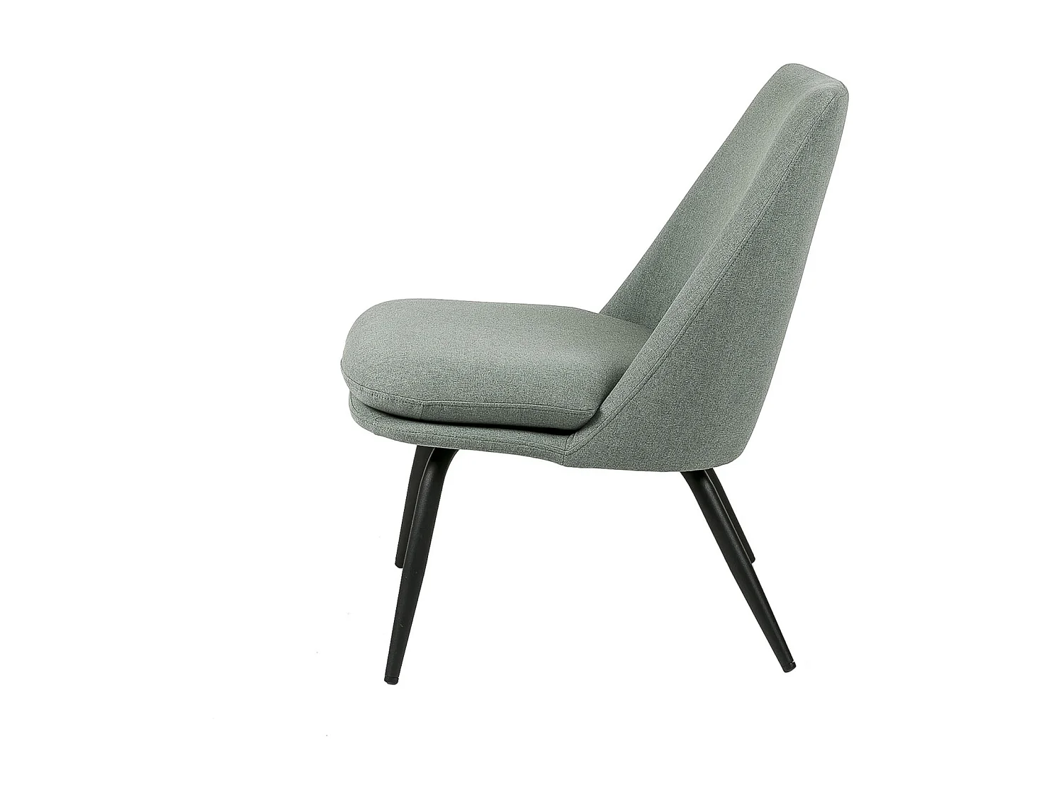 Fauteuil Mory - Confort moderne en tissu avec pieds métal noir-Vert céladon