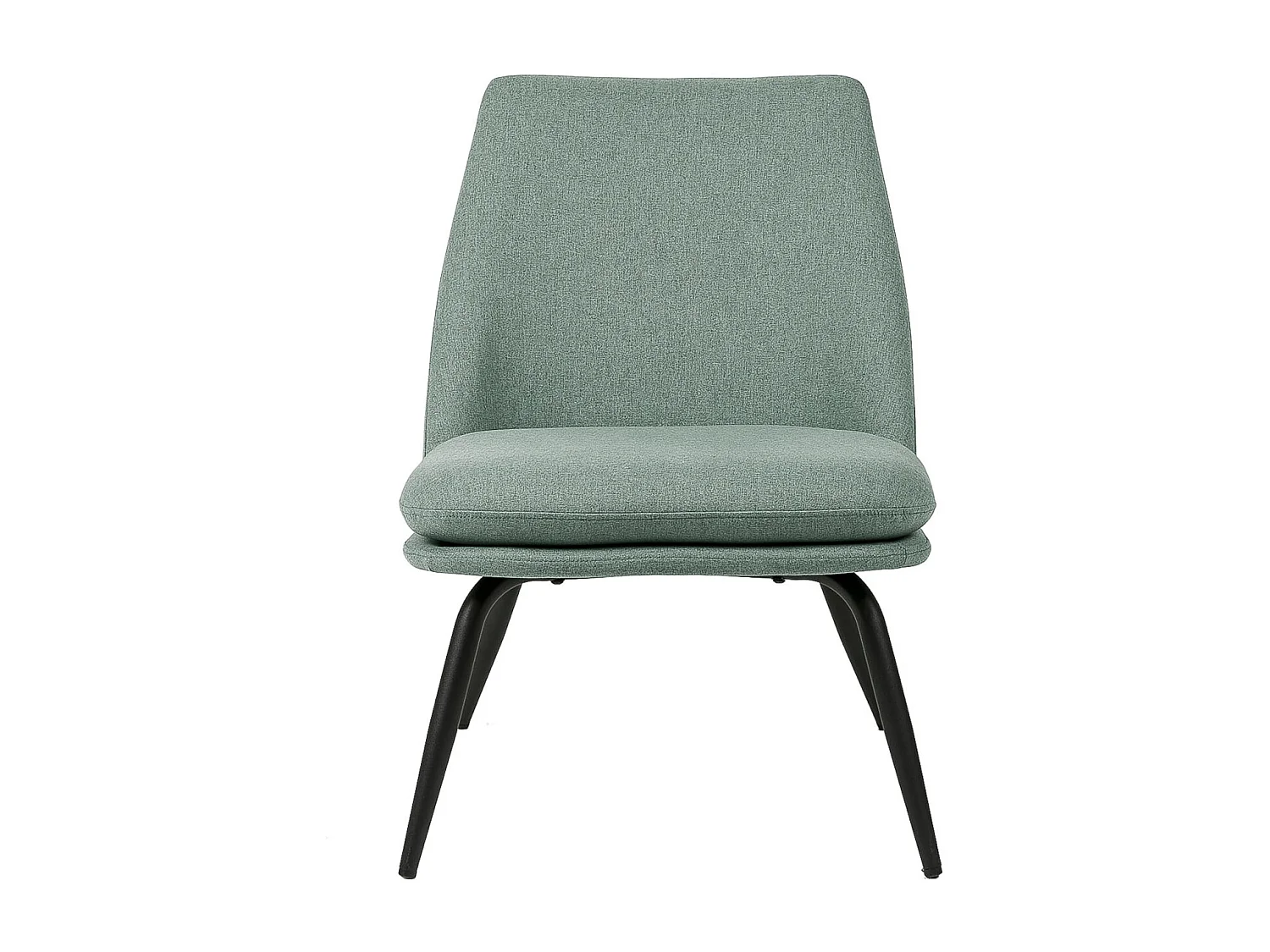 Fauteuil Mory - Confort moderne en tissu avec pieds métal noir-Vert céladon