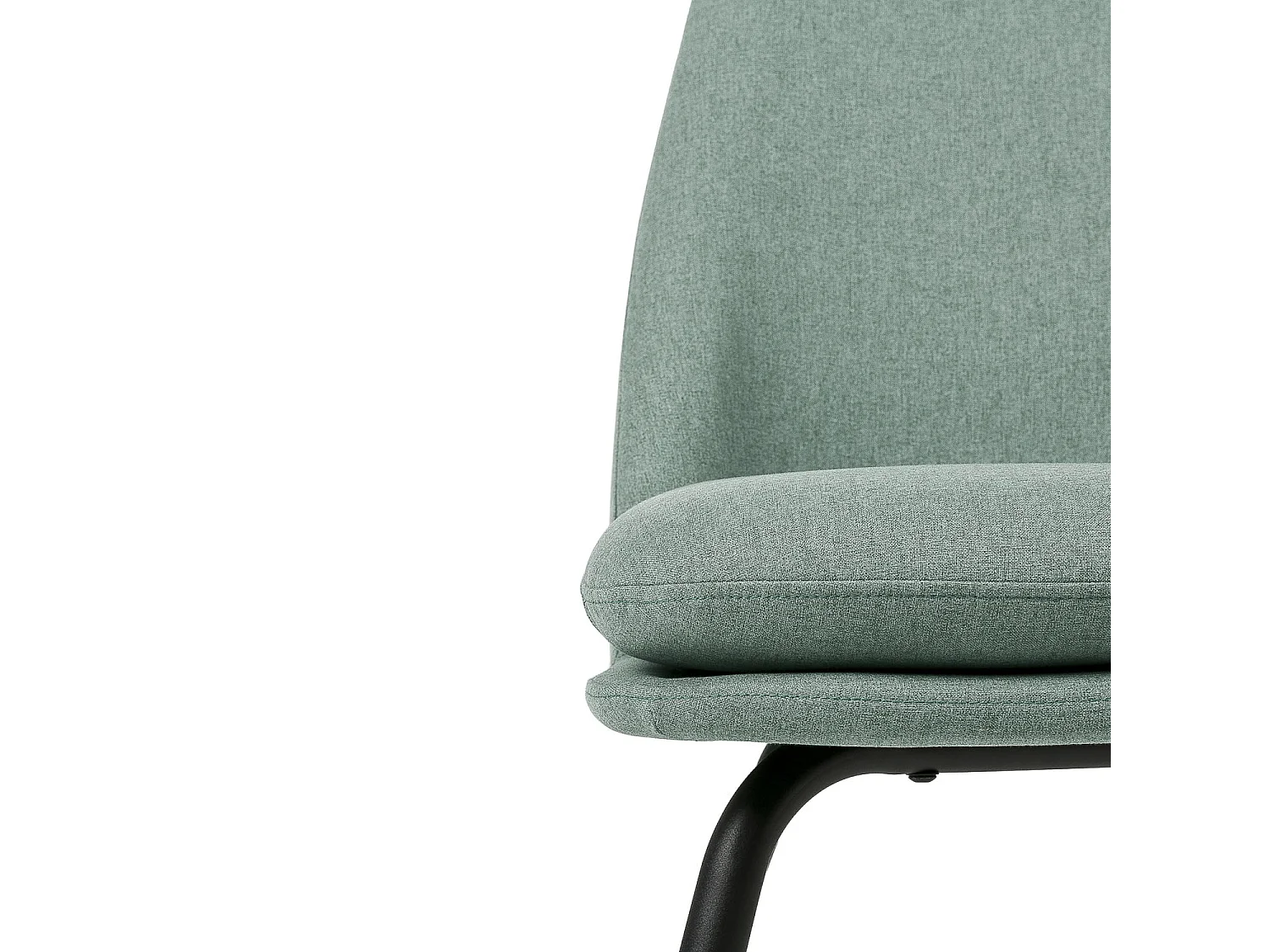 Fauteuil Mory - Confort moderne en tissu avec pieds métal noir-Vert céladon