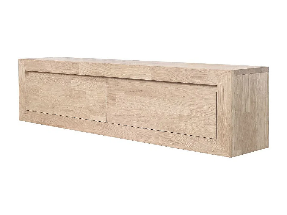 Mueble TV suspendido Venida de roble macizo blanqueado 100 cm