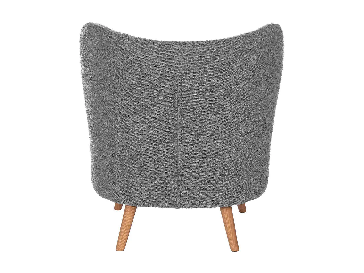 Fauteuil confortable tissu gris clair et pieds bois naturel Korta 75cm
