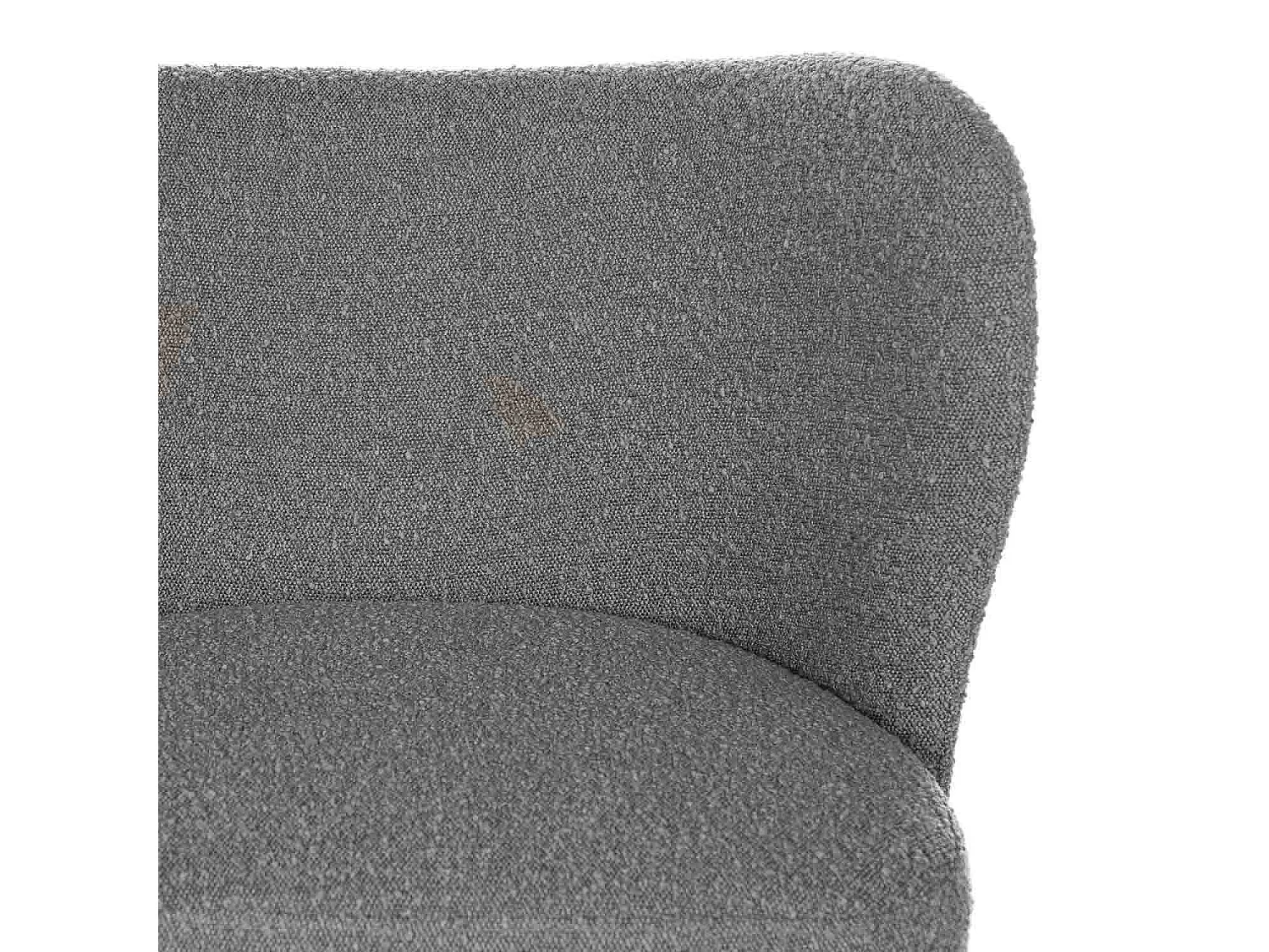 Fauteuil confortable tissu gris clair et pieds bois naturel Korta 75cm