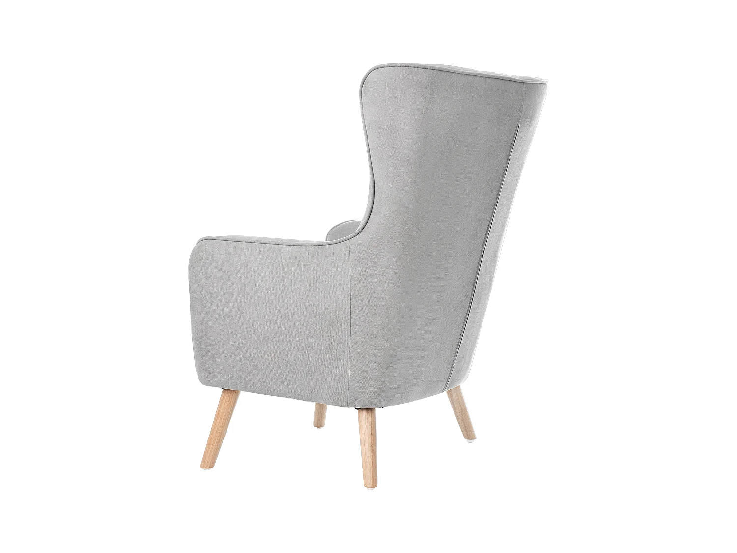Fauteuil moderne dossier haut tissu gris clair Muky 77cm