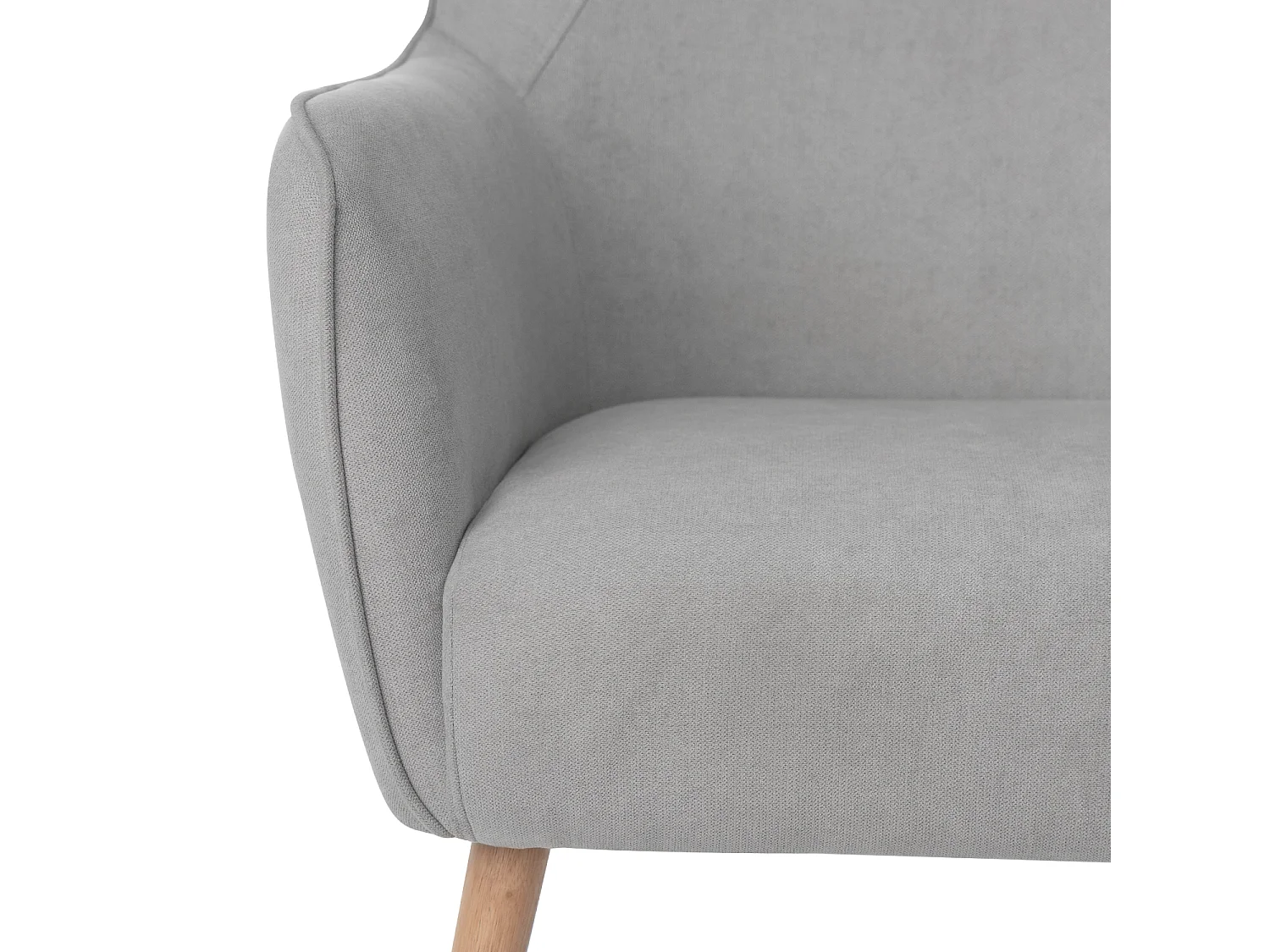 Fauteuil moderne dossier haut tissu gris clair Muky 77cm