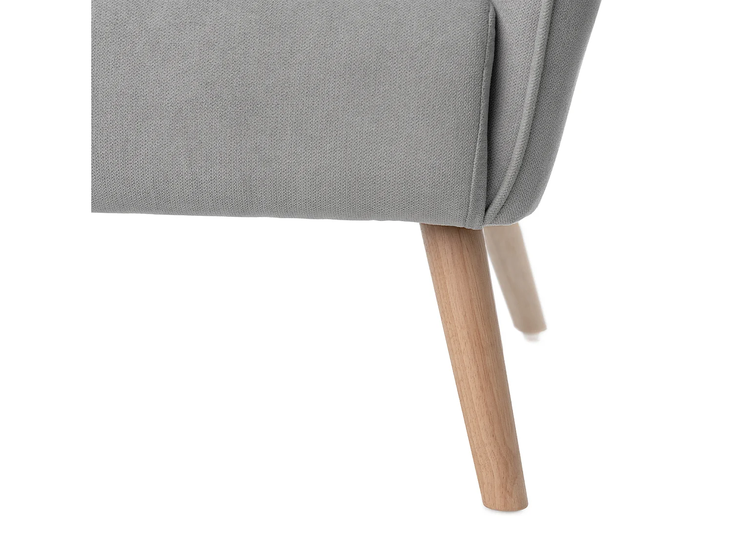 Fauteuil moderne dossier haut tissu gris clair Muky 77cm