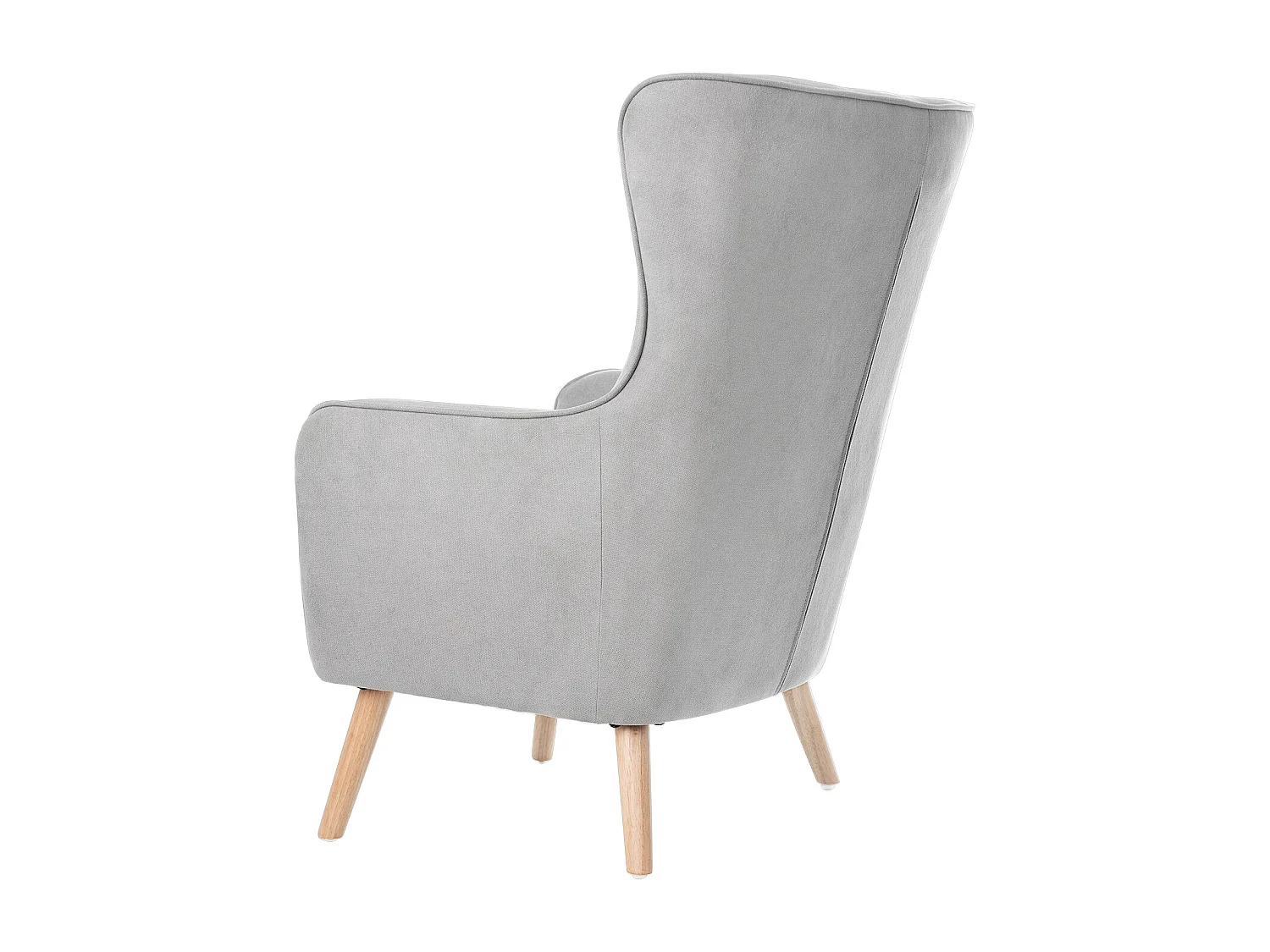 Fauteuil moderne dossier haut tissu gris clair Muky 77cm