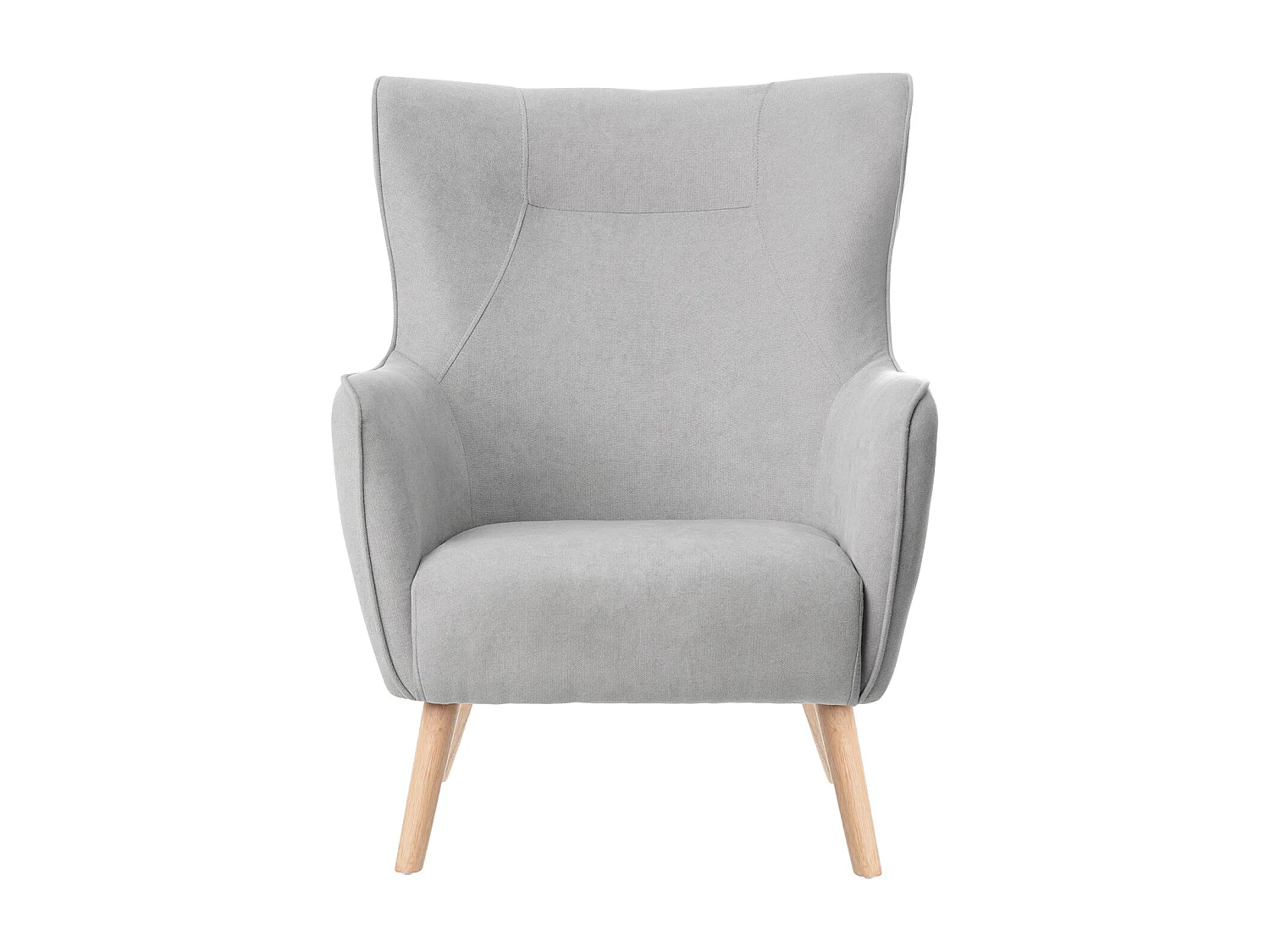 Fauteuil moderne dossier haut tissu gris clair Muky 77cm
