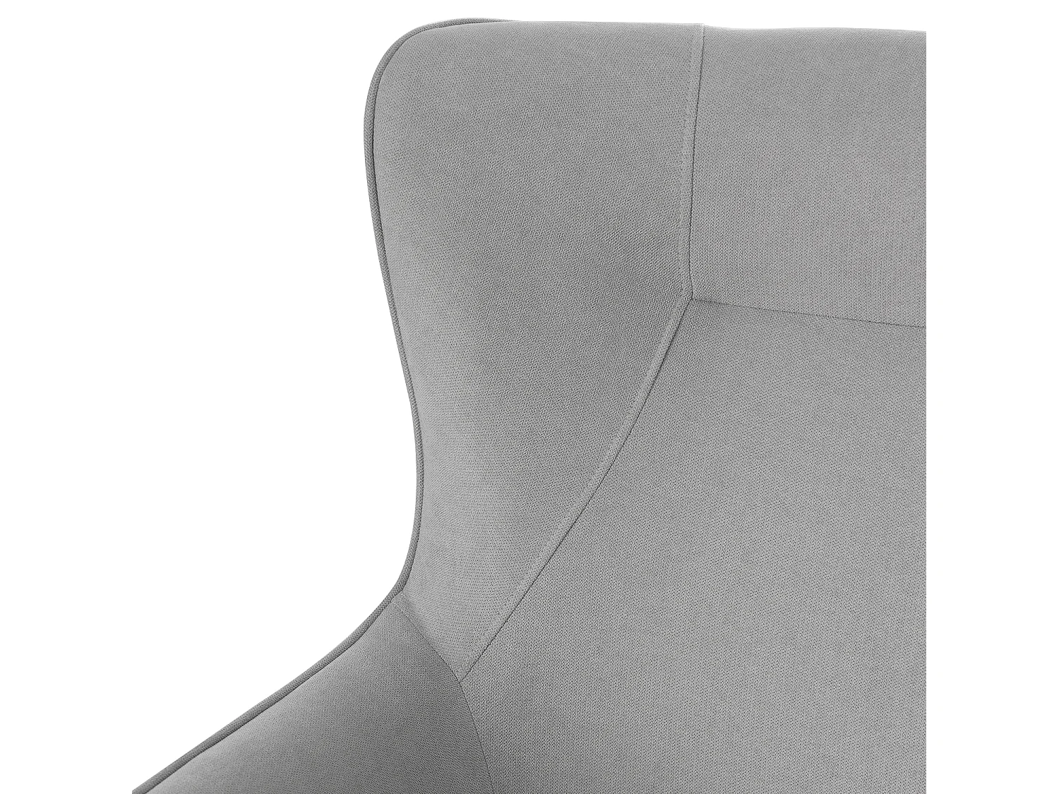 Fauteuil moderne dossier haut tissu gris clair Muky 77cm