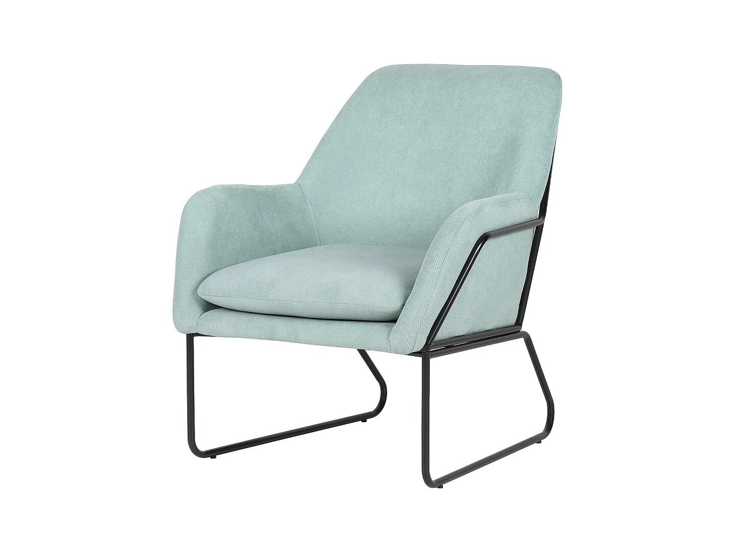Fauteuil design tissu vert menthe Bouka 74cm
