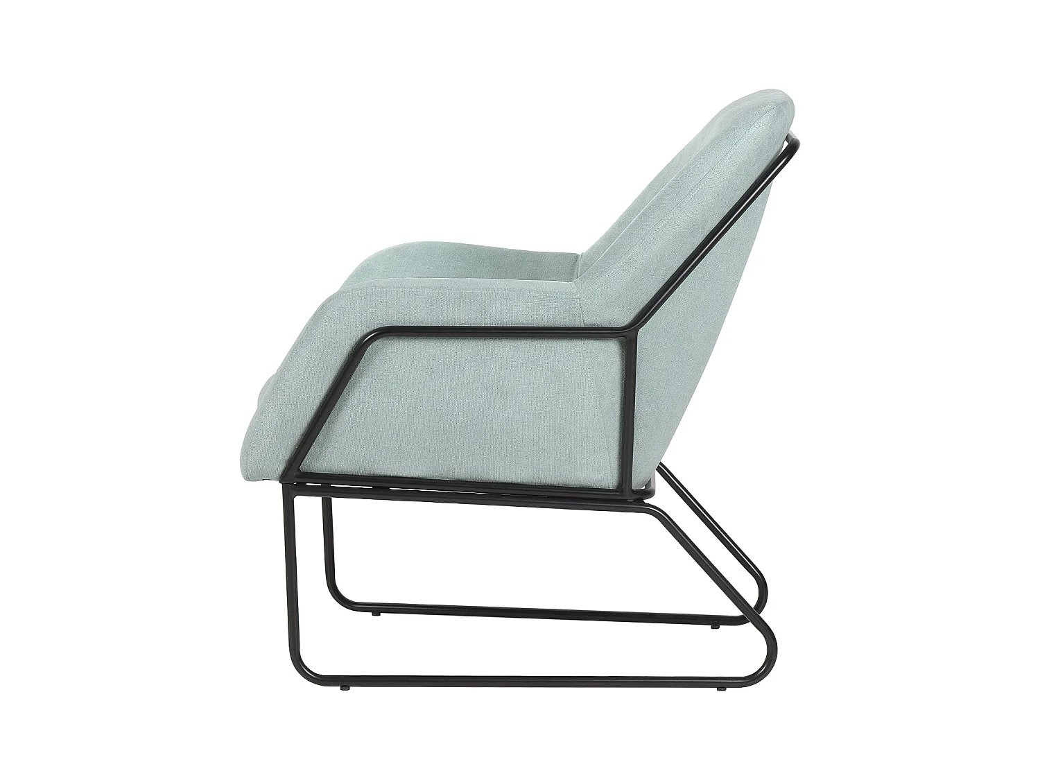 Fauteuil design tissu vert menthe Bouka 74cm