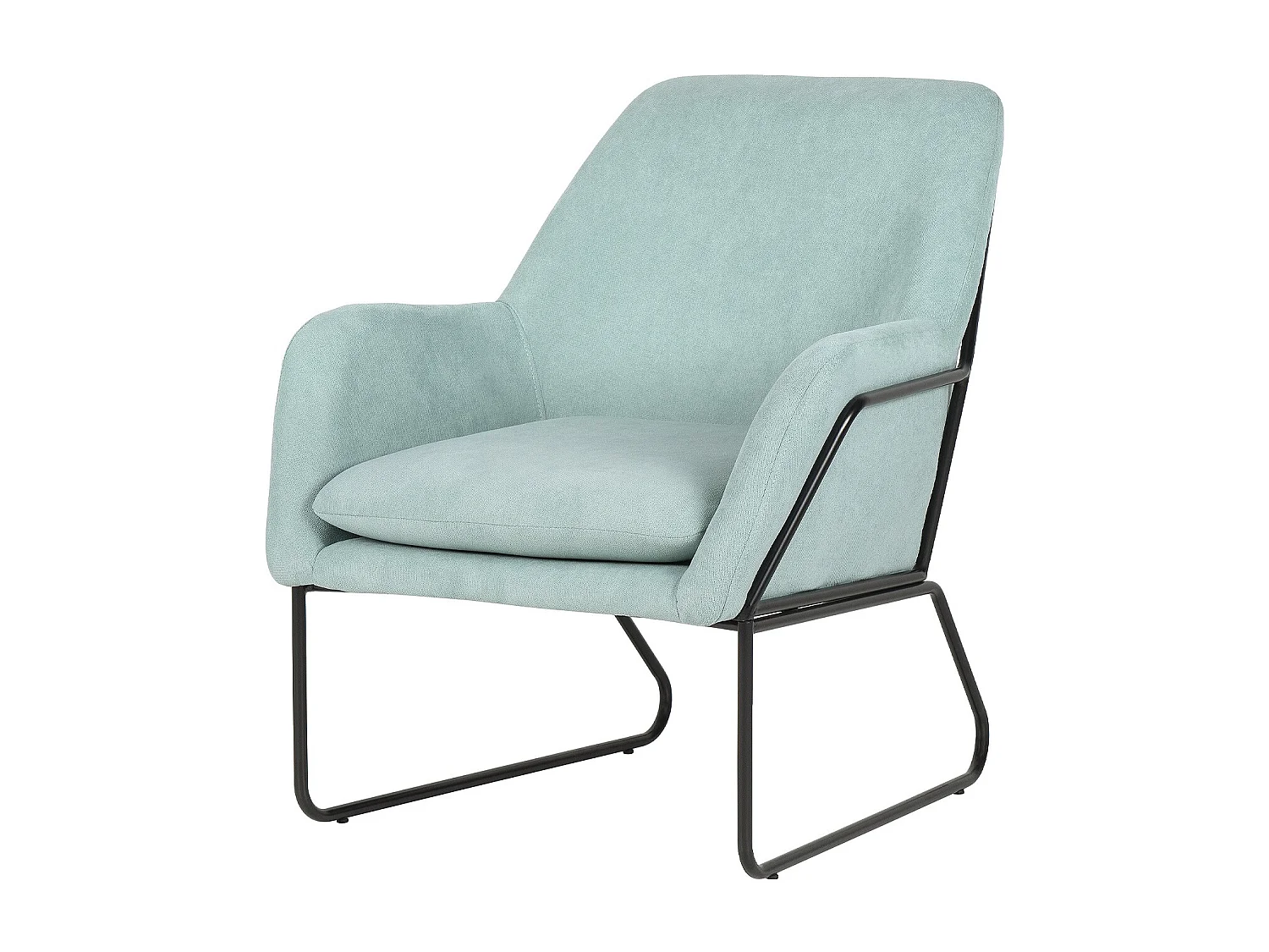 Fauteuil design tissu vert menthe Bouka 74cm