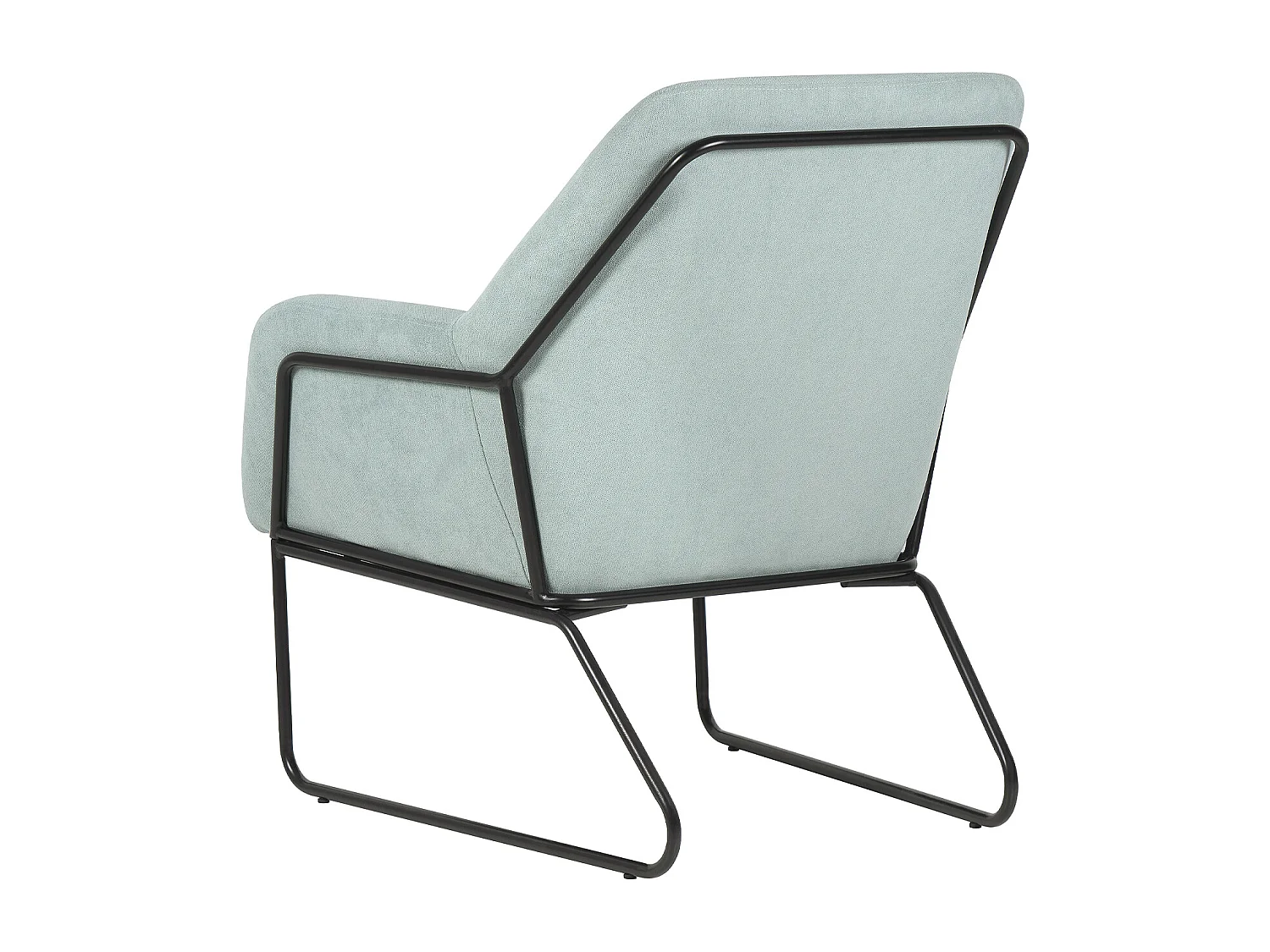 Fauteuil design tissu vert menthe Bouka 74cm