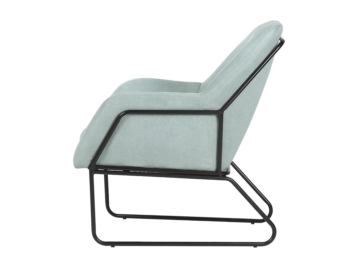 Fauteuil design tissu vert menthe Bouka 74cm