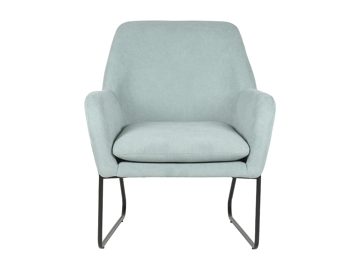 Fauteuil design tissu vert menthe Bouka 74cm