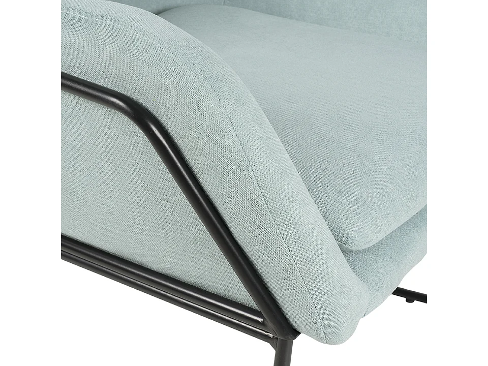 Fauteuil design tissu vert menthe Bouka 74cm