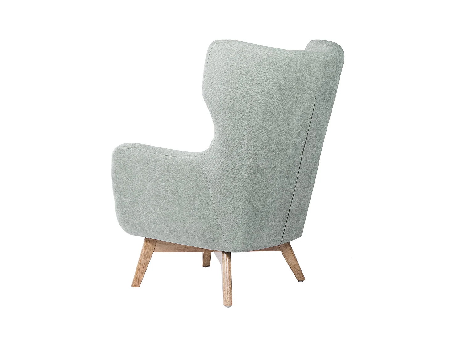 Fauteuil moderne dossier haut tissu vert menthe Egga 77cm