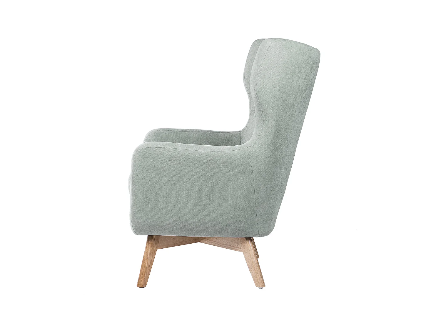 Fauteuil moderne dossier haut tissu vert menthe Egga 77cm