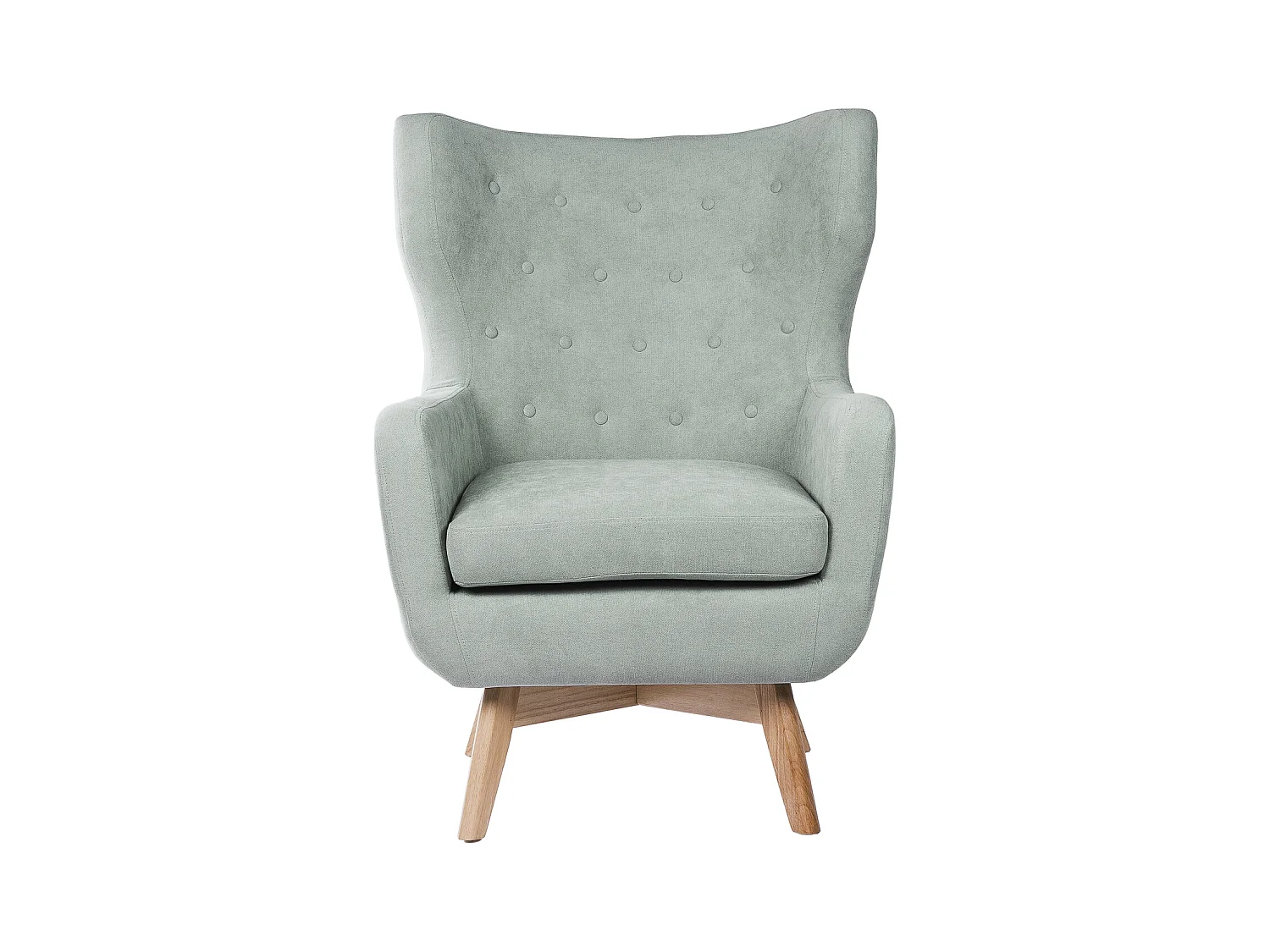 Fauteuil moderne dossier haut tissu vert menthe Egga 77cm