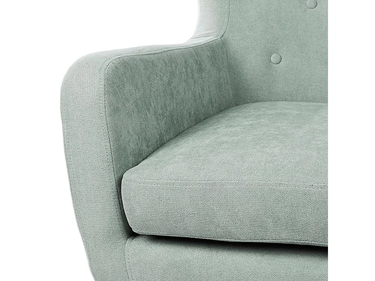 Fauteuil moderne dossier haut tissu vert menthe Egga 77cm