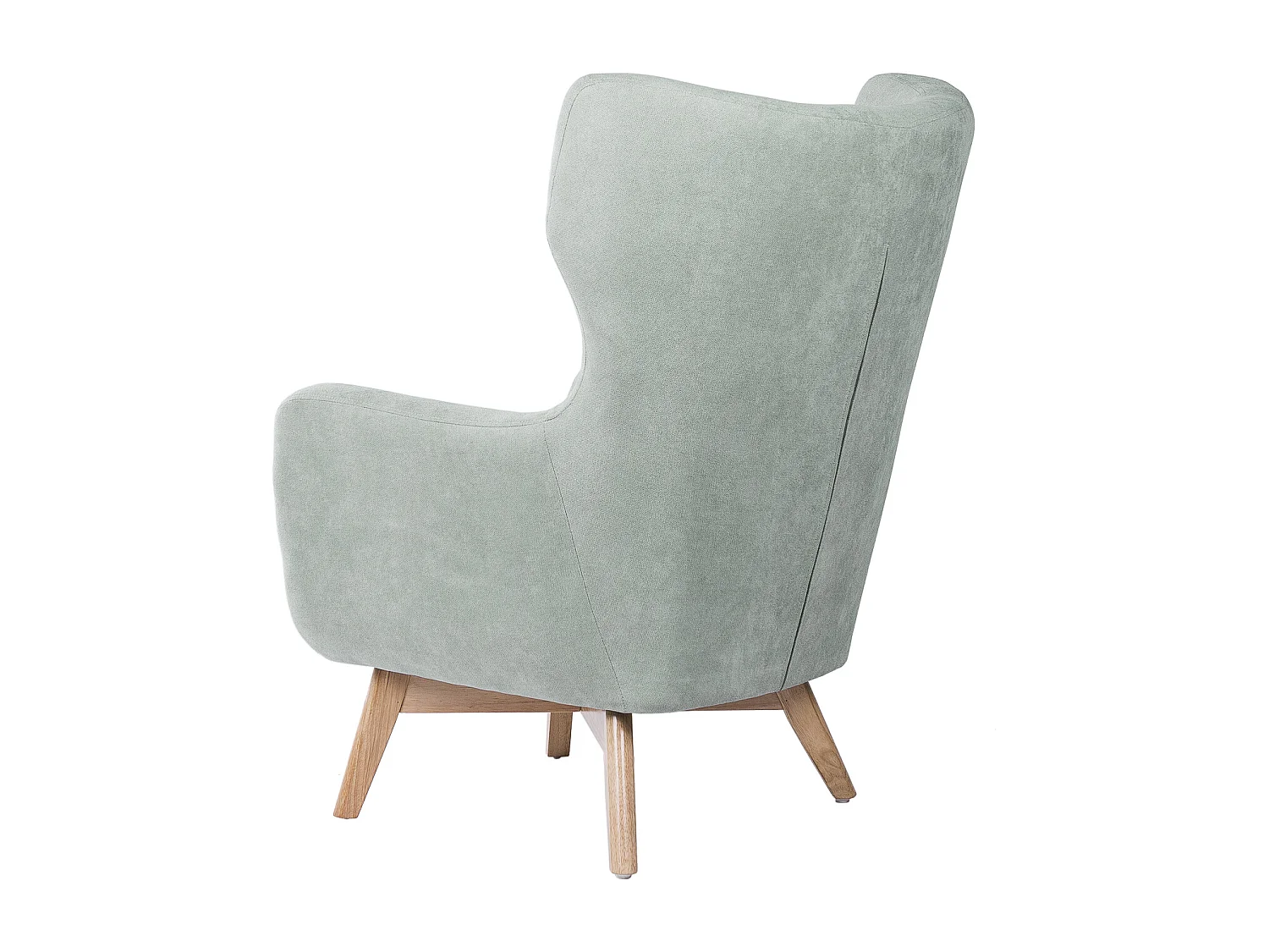 Fauteuil moderne dossier haut tissu vert menthe Egga 77cm