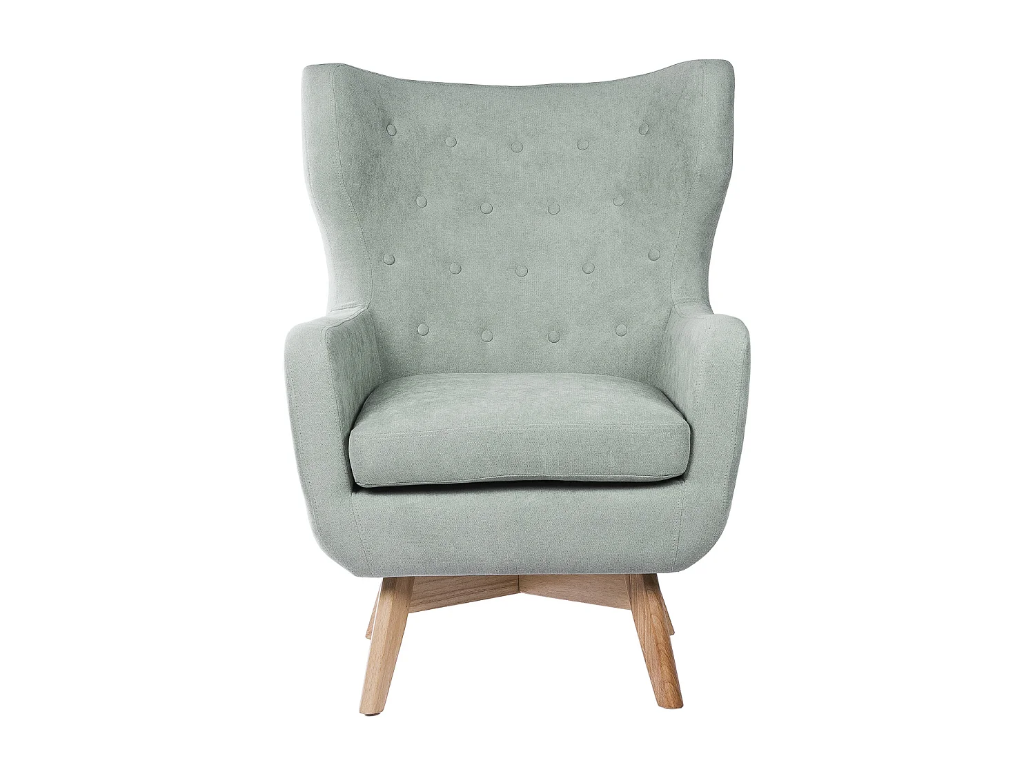 Fauteuil moderne dossier haut tissu vert menthe Egga 77cm