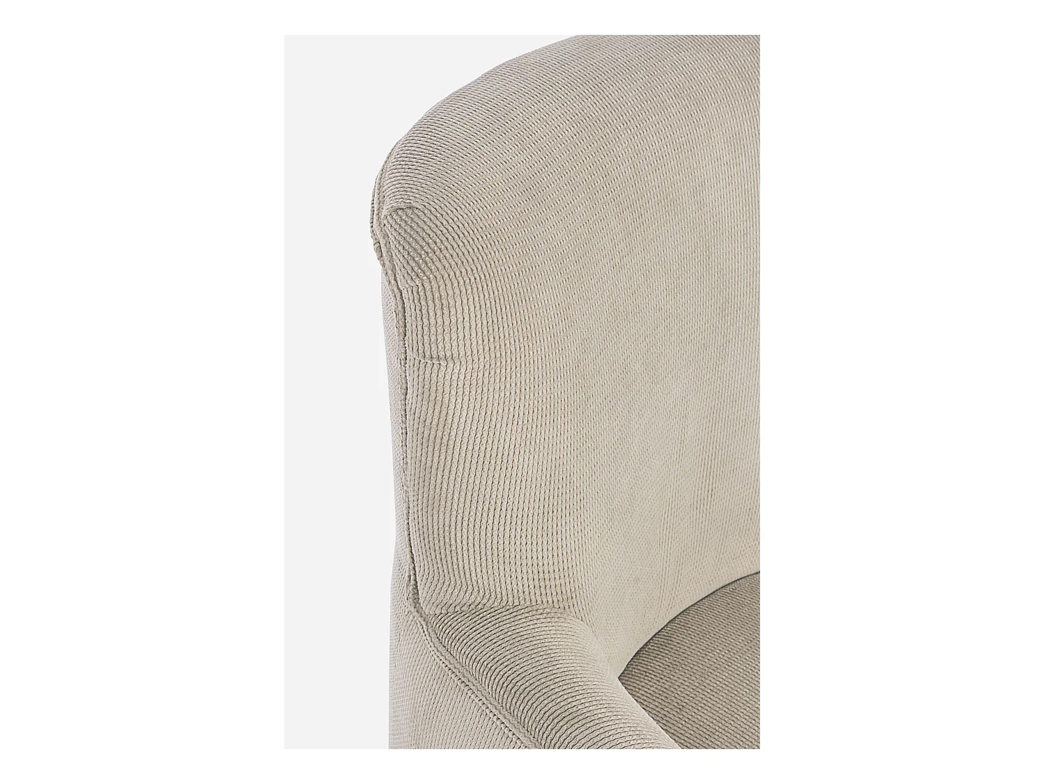 Fauteuil tissu doux tourterelle et pieds en bois de sapin Kania 72cm