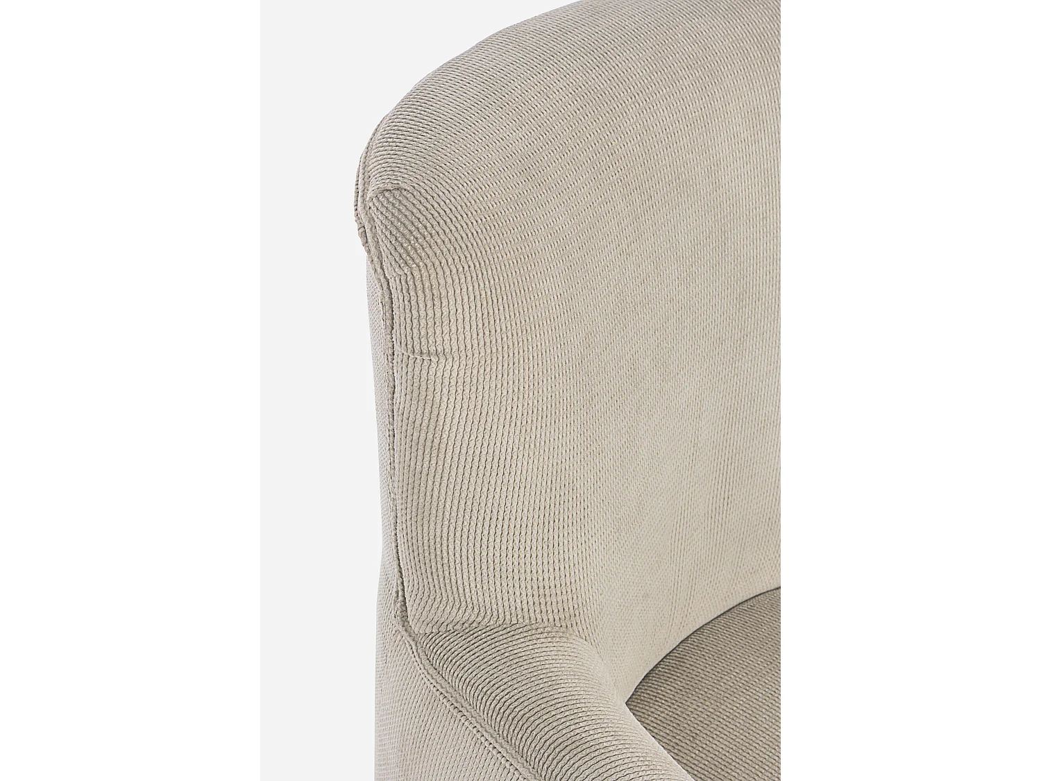 Fauteuil tissu doux tourterelle et pieds en bois de sapin Kania 72cm