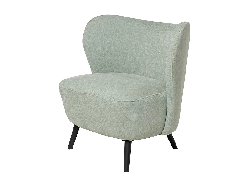 Fauteuil confortable tissu vert menthe Korta 75cm