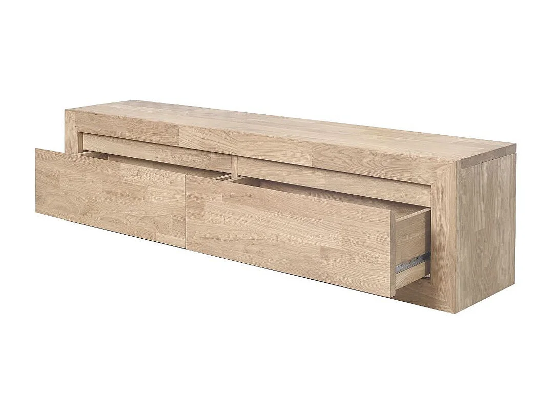 Mueble TV suspendido Venida de roble macizo blanqueado 120 cm