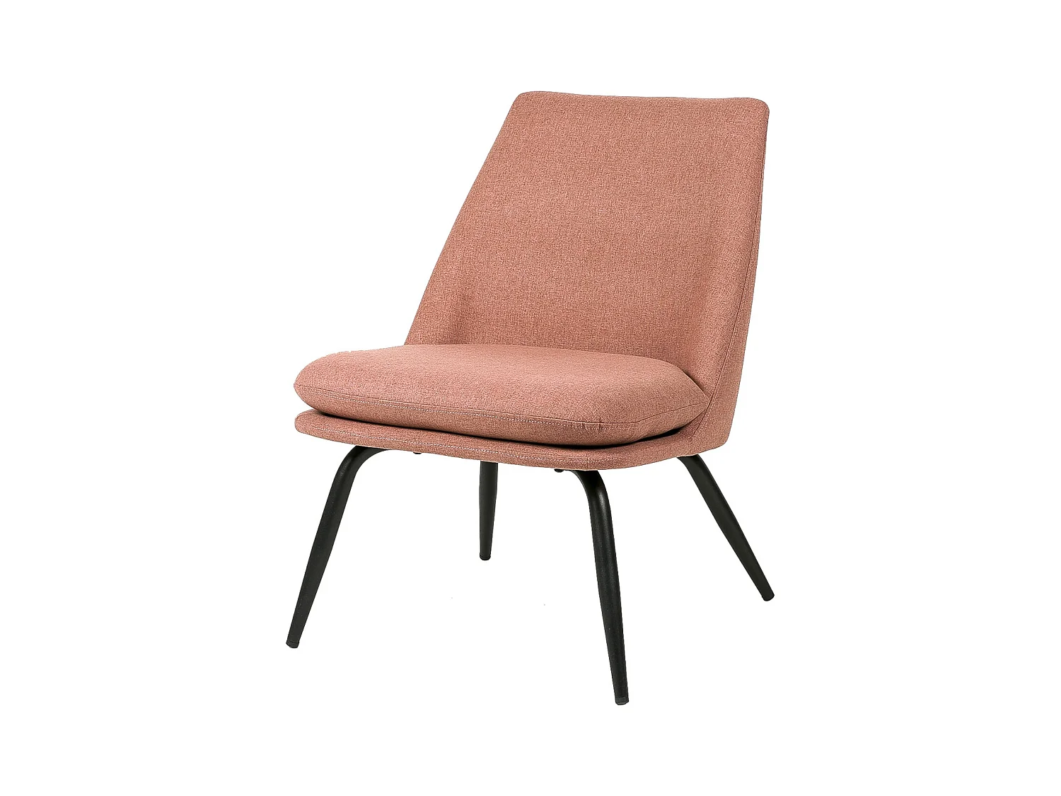 Fauteuil Mory - Confort moderne en tissu avec pieds métal noir-Rouge tomette
