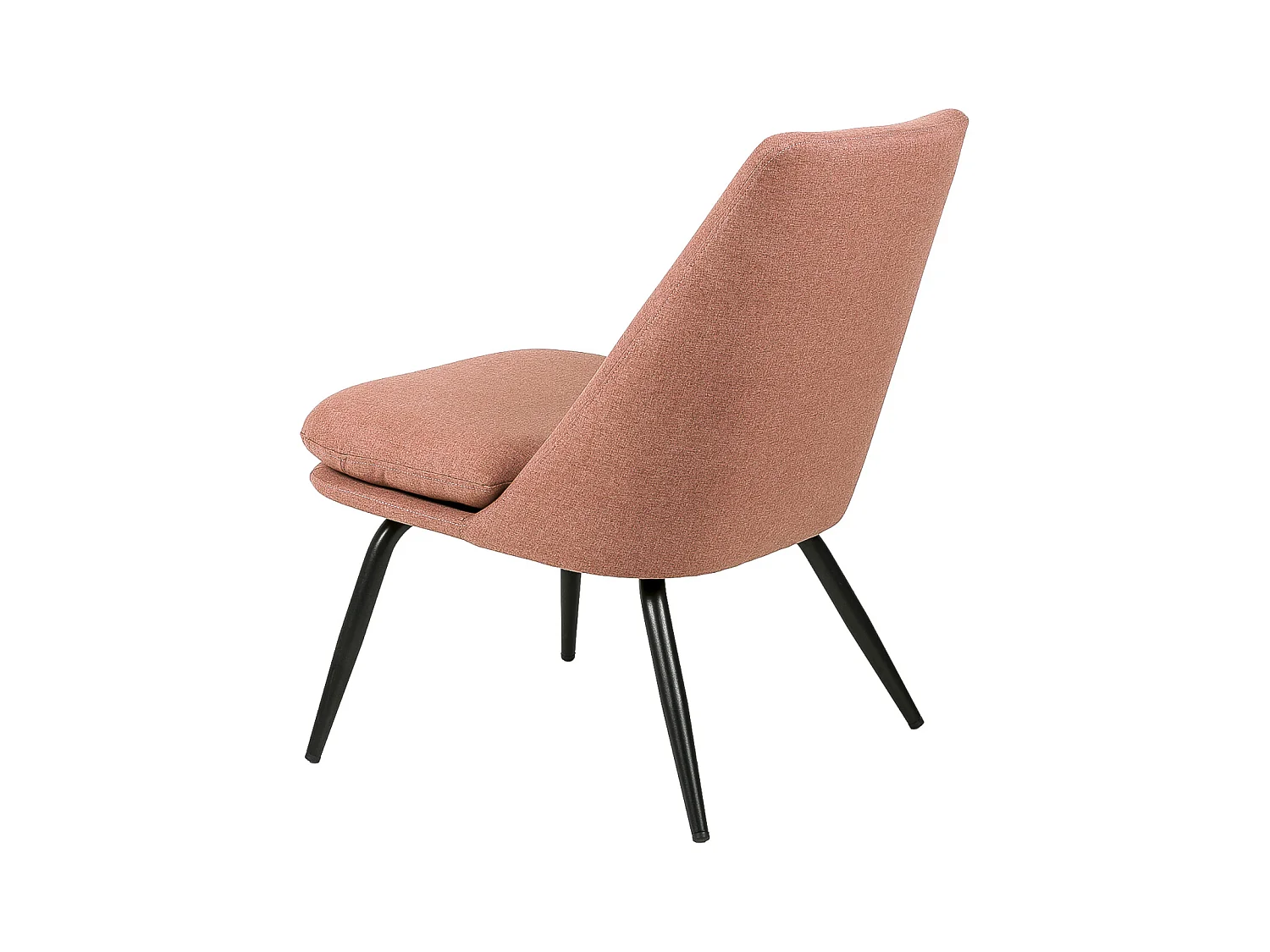 Fauteuil Mory - Confort moderne en tissu avec pieds métal noir-Rouge tomette