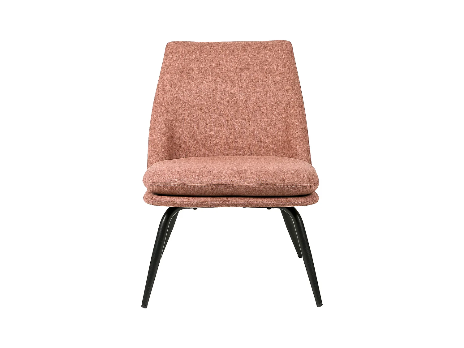 Fauteuil Mory - Confort moderne en tissu avec pieds métal noir-Rouge tomette