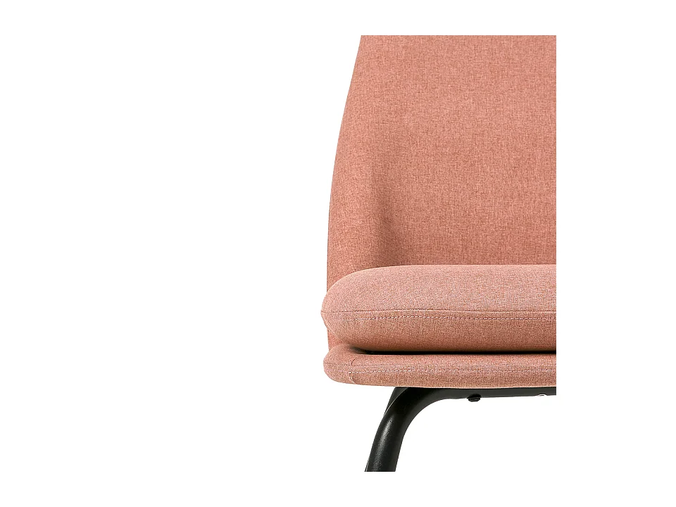 Fauteuil Mory - Confort moderne en tissu avec pieds métal noir-Rouge tomette