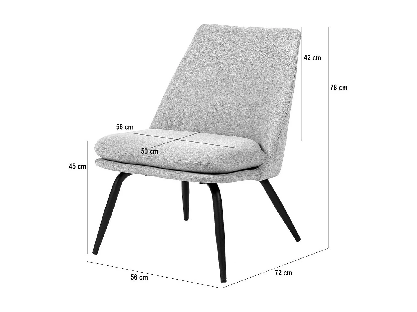 Fauteuil Mory - Confort moderne en tissu avec pieds métal noir-Rouge tomette