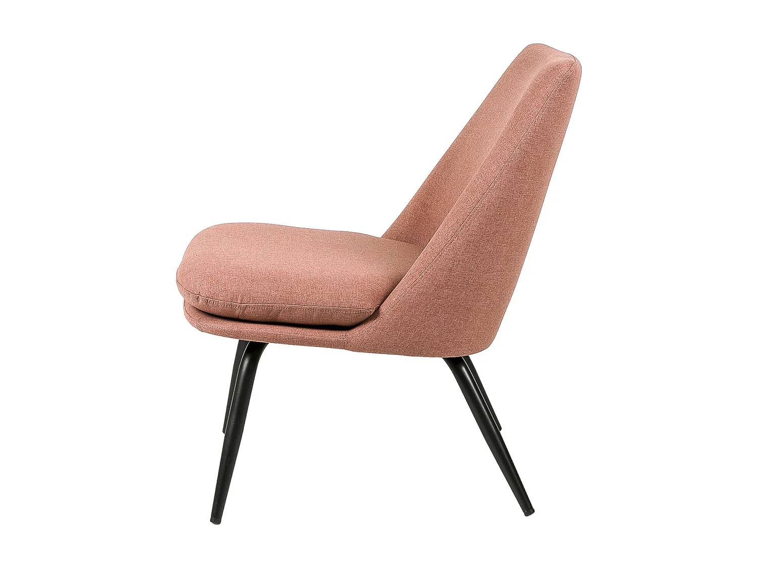 Fauteuil Mory - Confort moderne en tissu avec pieds métal noir-Rouge tomette