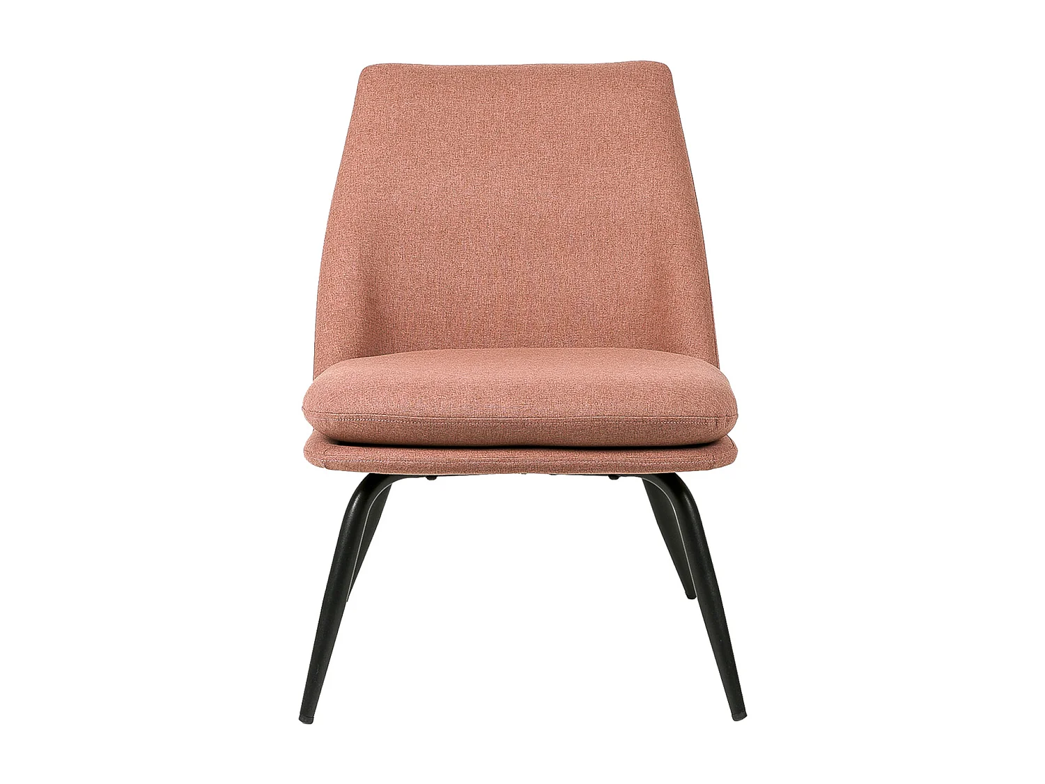 Fauteuil Mory - Confort moderne en tissu avec pieds métal noir-Rouge tomette