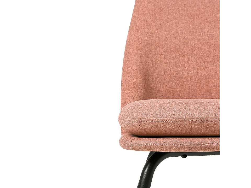 Fauteuil Mory - Confort moderne en tissu avec pieds métal noir-Rouge tomette