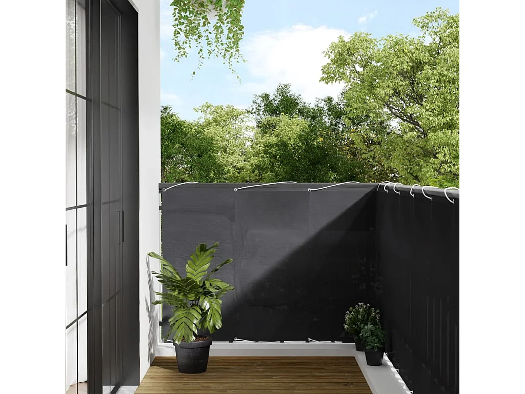 Écran de balcon anthracite 120x800 100% polyester oxford