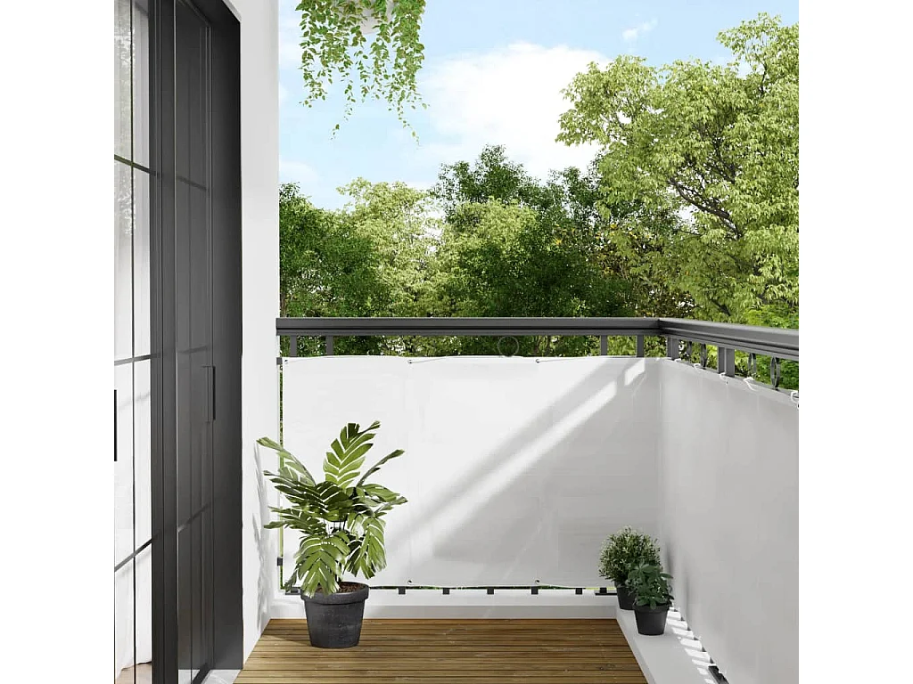 Écran de balcon blanc 90x700 100% polyester oxford