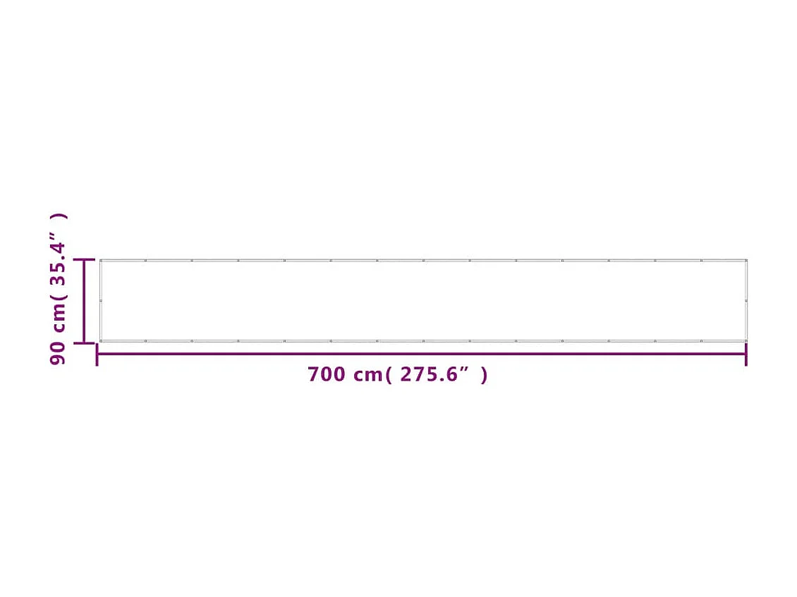 Écran de balcon blanc 90x700 100% polyester oxford