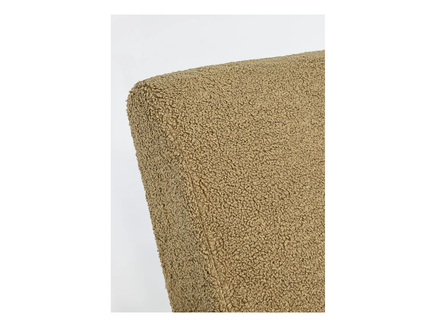 Fauteuil en polyester effet laine marron clair Bagy